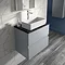 Hudson Reed Urban 600mm Satin Grey Vanity Unit - Wall Hung 2 Drawer Unit with Black Worktop Profile