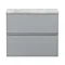 Hudson Reed Urban 600mm Satin Grey Vanity Unit - Wall Hung 2 Drawer Unit with Grey Worktop Large Ima