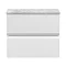 Hudson Reed Urban 600mm Satin White Vanity Unit - Wall Hung 2 Drawer Unit with Grey Worktop Large Im