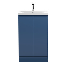 Hudson Reed Urban Satin Blue 500mm Floor Standing 2-Door Vanity Unit - URB307A Large Image