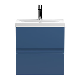 Hudson Reed Urban Satin Blue 500mm Wall Hung 2-Drawer Vanity Unit - URB302A Large Image