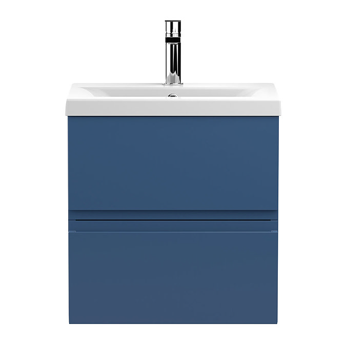 Hudson Reed Urban Satin Blue 500mm Wall Hung 2-Drawer Vanity Unit - URB302A Large Image