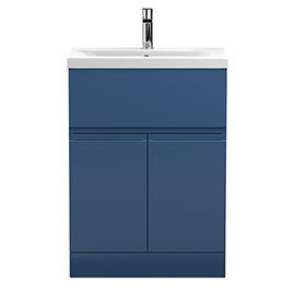 Hudson Reed Urban Satin Blue 600mm Floor Standing 2-Door/Drawer Vanity Unit - URB303A Medium Image