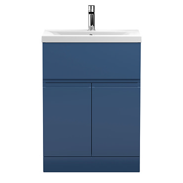 Hudson Reed Urban Satin Blue 600mm Floor Standing 2-Door/Drawer Vanity Unit - URB303A  Profile Large