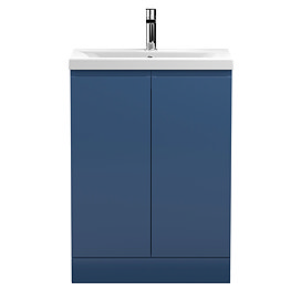 Hudson Reed Urban Satin Blue 600mm Floor Standing 2-Door Vanity Unit - URB308A Large Image