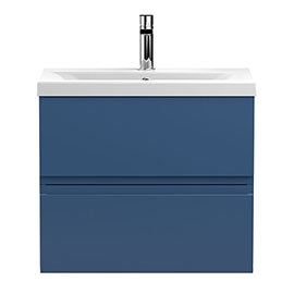 Hudson Reed Urban Satin Blue 600mm Wall Hung 2-Drawer Vanity Unit - URB304A Medium Image