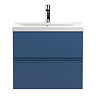Hudson Reed Urban Satin Blue 600mm Wall Hung 2-Drawer Vanity Unit - URB304A Large Image