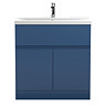 Hudson Reed Urban Satin Blue 800mm Floor Standing 2-Door/Drawer Vanity Unit - URB305A Large Image