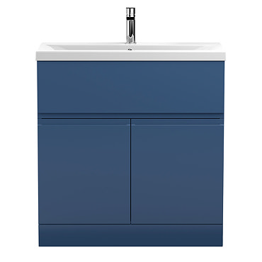 Hudson Reed Urban Satin Blue 800mm Floor Standing 2-Door/Drawer Vanity Unit - URB305A  Profile Large