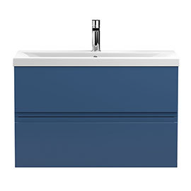 Hudson Reed Urban Satin Blue 800mm Wall Hung 2-Drawer Vanity Unit - URB306A Medium Image