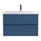 Hudson Reed Urban Satin Blue 800mm Wall Hung 2-Drawer Vanity Unit - URB306A Large Image