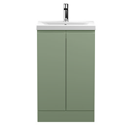Hudson Reed Urban Satin Green 500mm Floor Standing 2-Door Vanity Unit - URB807A Large Image
