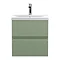 Hudson Reed Urban Satin Green 500mm Wall Hung 2-Drawer Vanity Unit - URB802A Large Image