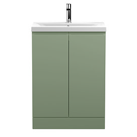 Hudson Reed Urban Satin Green 600mm Floor Standing 2-Door Vanity Unit - URB808A Large Image
