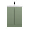 Hudson Reed Urban Satin Green 600mm Floor Standing 2-Door Vanity Unit - URB808A Large Image