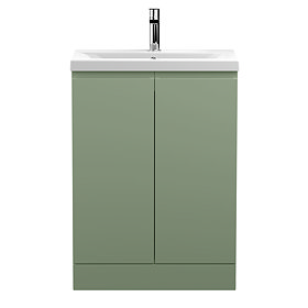 Hudson Reed Urban Satin Green 600mm Floor Standing 2-Door Vanity Unit - URB808A Large Image