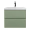 Hudson Reed Urban Satin Green 600mm Wall Hung 2-Drawer Vanity Unit - URB804A  Large Image