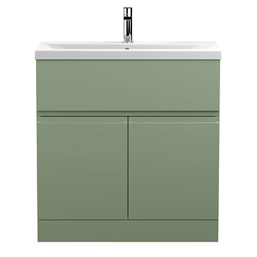 Hudson Reed Urban Satin Green 800mm Floor Standing 2-Door/Drawer Vanity Unit - URB805A  Profile Larg