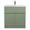 Hudson Reed Urban Satin Green 800mm Floor Standing 2-Door/Drawer Vanity Unit - URB805A  Large Image