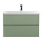 Hudson Reed Urban Satin Green 800mm Wall Hung 2-Drawer Vanity Unit - URB806A  Large Image