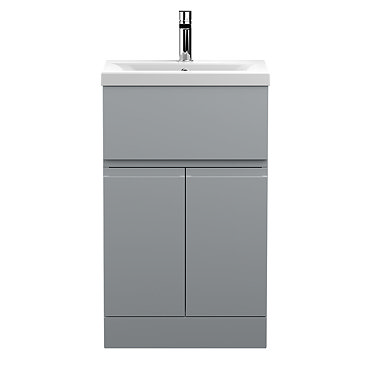 Hudson Reed Urban Satin Grey 500mm Floor Standing 2-Door/Drawer Vanity Unit - URB201A  Profile Large