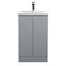 Hudson Reed Urban Satin Grey 500mm Floor Standing 2-Door Vanity Unit - URB207A Large Image