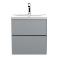 Hudson Reed Urban Satin Grey 500mm Wall Hung 2-Drawer Vanity Unit - URB202A Large Image