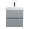 Hudson Reed Urban Satin Grey 500mm Wall Hung 2-Drawer Vanity Unit - URB202A Large Image