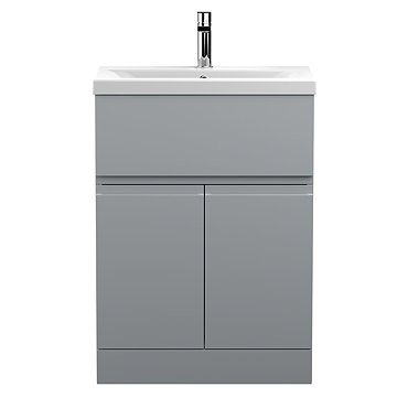 Hudson Reed Urban Satin Grey 600mm Floor Standing 2-Door/Drawer Vanity Unit - URB203A  Profile Large