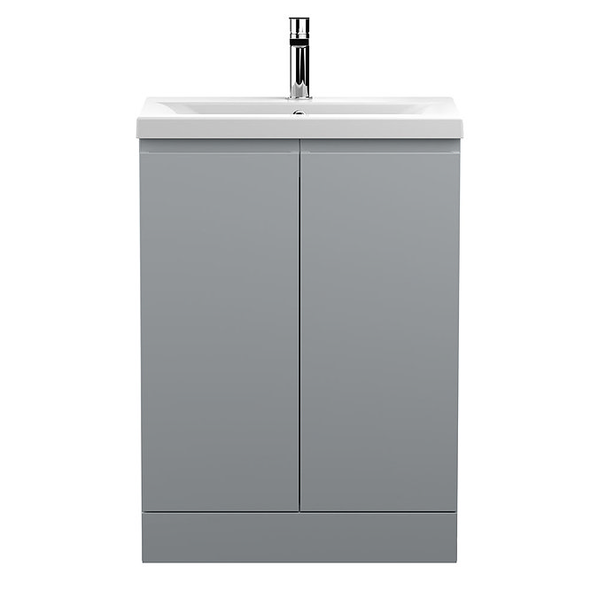 Hudson Reed Urban Satin Grey 600mm Floor Standing 2-Door Vanity Unit - URB208A Large Image