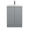 Hudson Reed Urban Satin Grey 600mm Floor Standing 2-Door Vanity Unit - URB208A Large Image