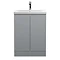 Hudson Reed Urban Satin Grey 600mm Floor Standing 2-Door Vanity Unit - URB208A Large Image