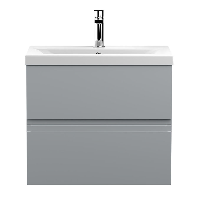 Hudson Reed Urban Satin Grey 600mm Wall Hung 2-Drawer Vanity Unit - URB204A Large Image