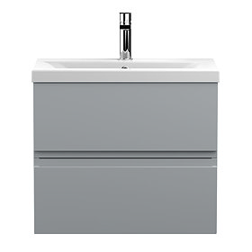 Hudson Reed Urban Satin Grey 600mm Wall Hung 2-Drawer Vanity Unit - URB204A Large Image