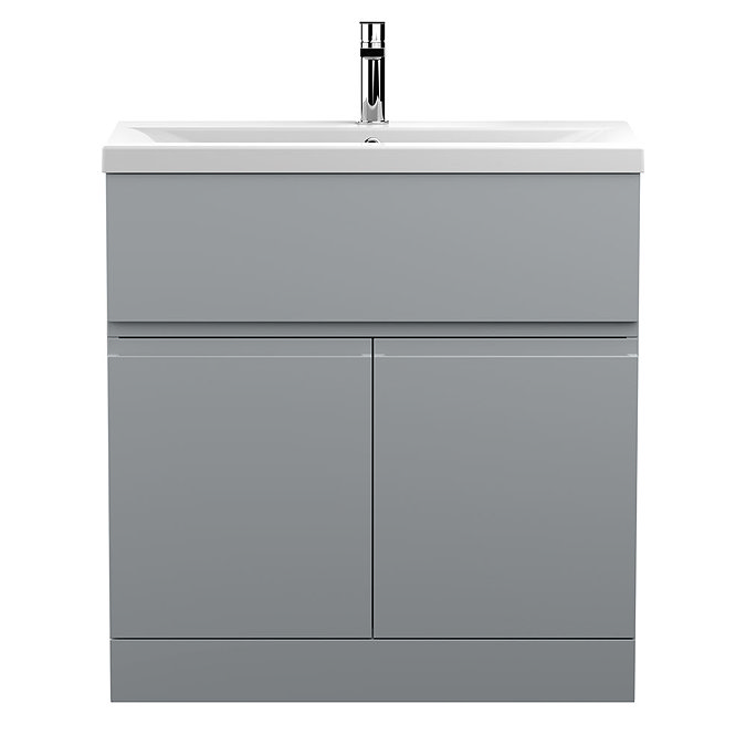 Hudson Reed Urban Satin Grey 800mm Floor Standing 2-Door/Drawer Vanity Unit - URB205A Large Image