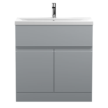 Hudson Reed Urban Satin Grey 800mm Floor Standing 2-Door/Drawer Vanity Unit - URB205A  Profile Large
