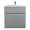 Hudson Reed Urban Satin Grey 800mm Floor Standing 2-Door/Drawer Vanity Unit - URB205A Large Image