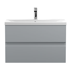 Hudson Reed Urban Satin Grey 800mm Wall Hung 2-Drawer Vanity Unit - URB206A Large Image
