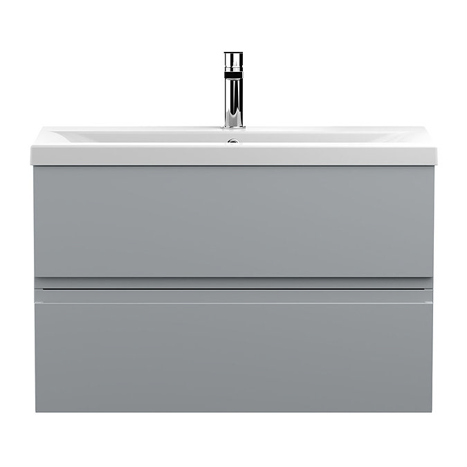 Hudson Reed Urban Satin Grey 800mm Wall Hung 2-Drawer Vanity Unit - URB206A Large Image