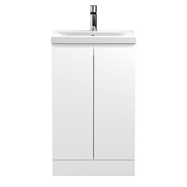 Hudson Reed Urban Satin White 500mm Floor Standing 2-Door Vanity Unit - URB107A Large Image
