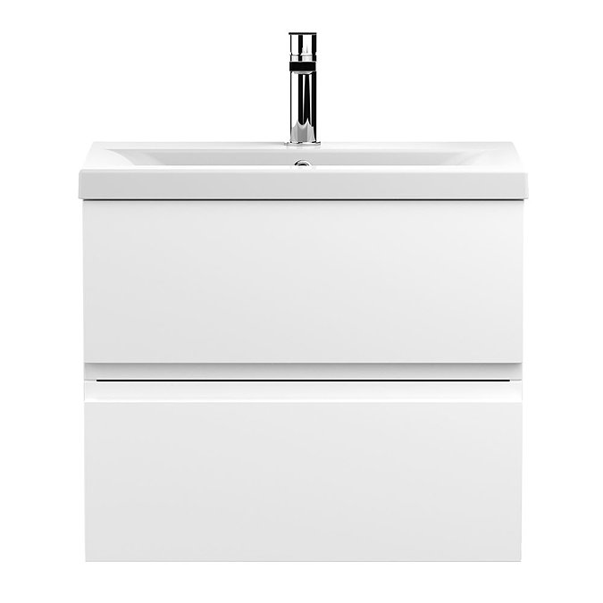 Hudson Reed Urban Satin White 600mm Wall Hung 2-Drawer Vanity Unit - URB104A Large Image