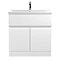 Hudson Reed Urban Satin White 800mm Floor Standing 2-Door/Drawer Vanity Unit - URB105A Large Image