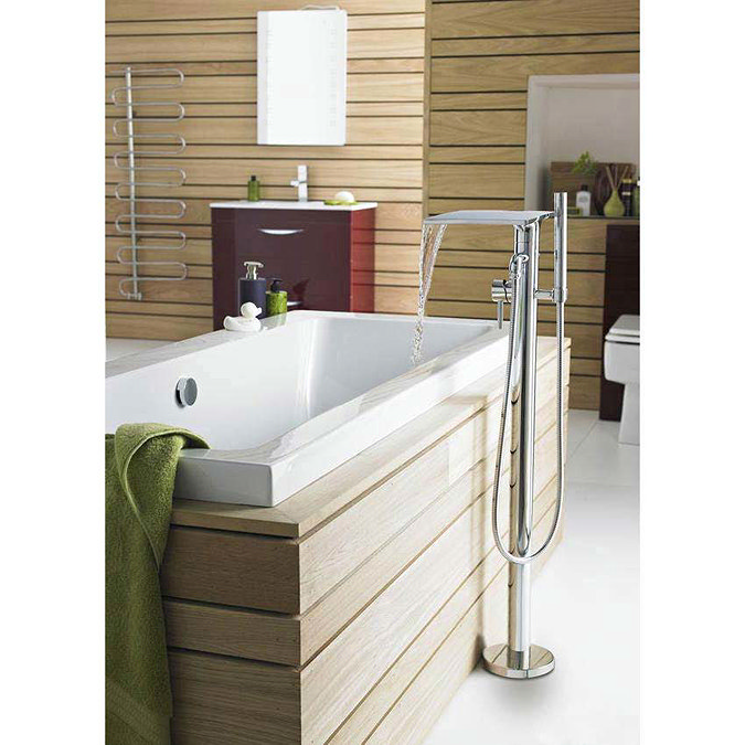 Hudson Reed - Waterfall Freestanding Bath/Shower Mixer - TFR362 Profile Large Image