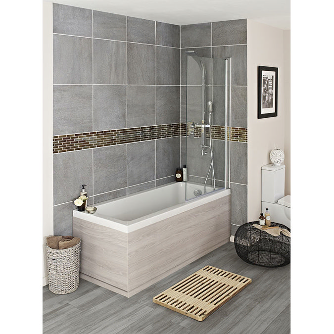 Hudson Reed White Sawn Oak End Bath Panel - 3 Size Options Profile Large Image