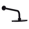 Huxley Matt Black 200mm Shower Head & Fixed Wall Mounted Arm
