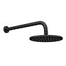 Huxley Matt Black 200mm Shower Head & Fixed Wall Mounted Arm