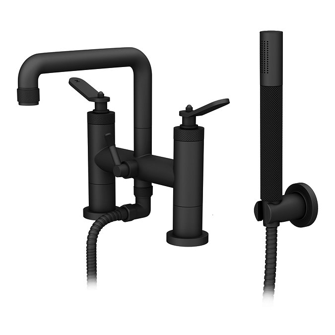 Huxley Matt Black Bath Shower Mixer with Shower Kit