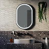 Huxley Matt Black Lozenge LED Mirror with Anti-Fog, Touch Control & Colour Changing Light