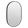 Huxley Matt Black Lozenge LED Mirror with Anti-Fog, Touch Control & Colour Changing Light