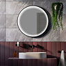 Huxley Matt Black Round 700mm LED Mirror with Anti-Fog, Touch Control & Colour Changing Light